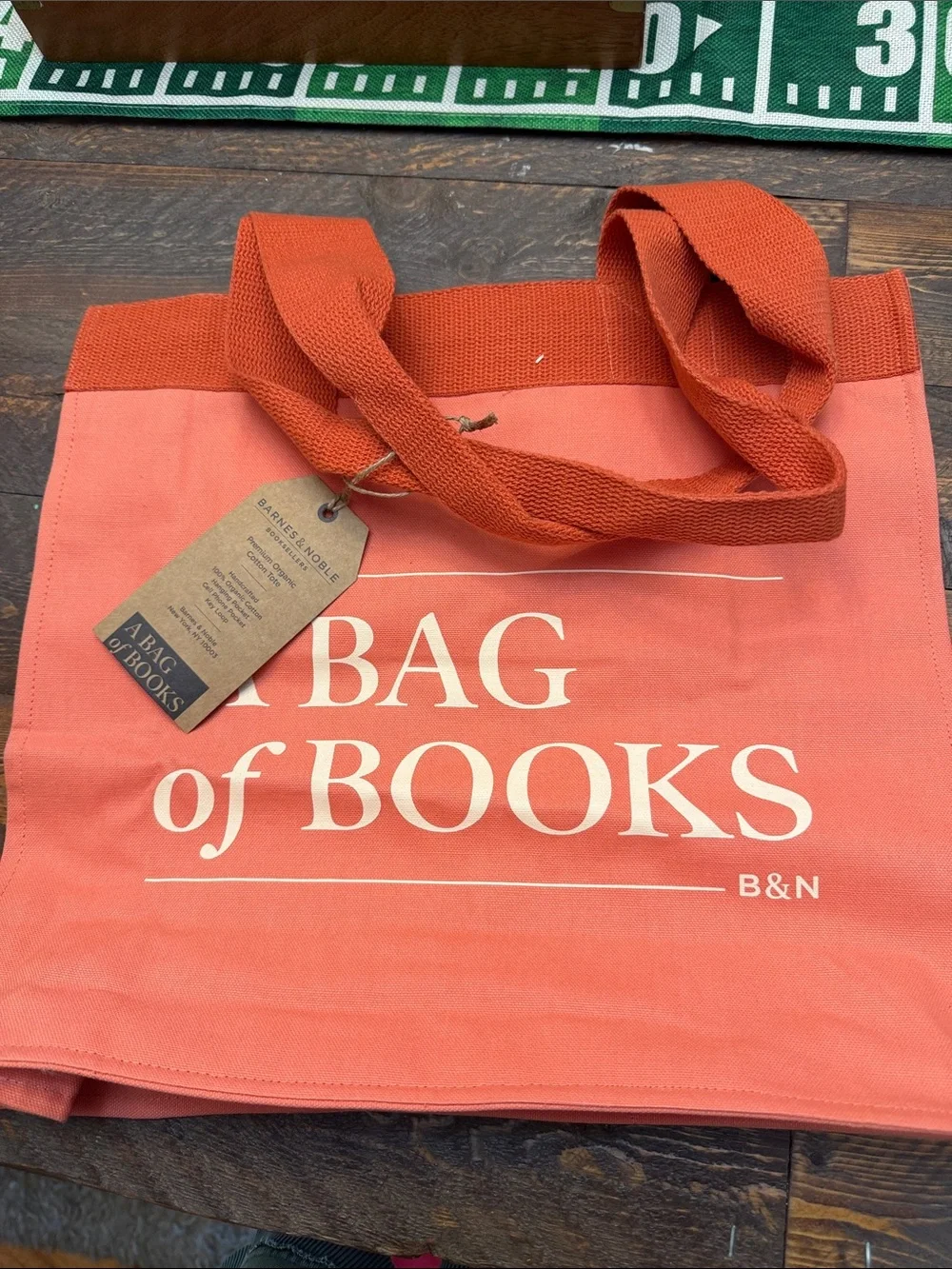 Barnes & Noble Lot of 2 100% Organic Grey Canvas Tote Natural Colors Tote NWT